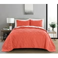 thumbnail image 5 of Quilt Set King/Cal King/California King Size Coral - Oversized Bedspread - Microfiber Coverlet - Includes 1 Quilt and 2 Shams, Ocean Star Pattern, 5 of 7