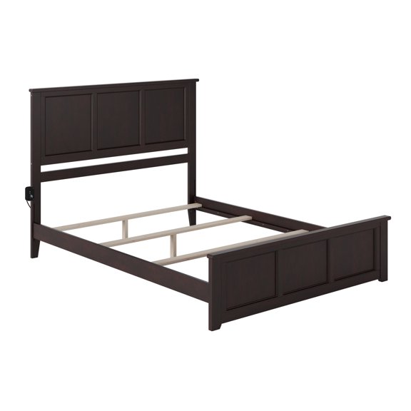AFI Madison King Solid Wood Foundation Bed Frame with Matching Footboard, Espresso