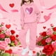 thumbnail image 1 of TaTaai His and Hers Valentine Print Hoodie, Cozy Pullover with Pocket, Matching Gift Sweatshirt Gift, 1 of 4