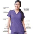 thumbnail image 3 of Adar Pro Heather Sarraus pour Femmes - Haut de Sarrau Moderne à Col en V - P7002H - Heather Grape - TP, 3 of 7