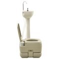 thumbnail image 6 of vidaXL Portable Camping Toilet 2.6+2.6 gal and Handwash Stand 5.3 gal Set Gray, 6 of 10