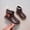 X-Brown137, variant on YMNXA Big Kids Girls Boots Cherry Design Side Zipper Lace Trim Non Slip Soft Sole Plush Warm Comfortable Shoes For Daily Wear Brown 2-2.5 Years