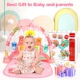 thumbnail image 5 of Huge Wave Baby Play Mat, Baby Play Gym Funny Piano Tummy Time, Activity Mat with 5 Infant Learning Sensory Toys, Music and Lights Boy & Girl Gifts for Newborn Baby 0 to 3 6 9 12 Months, 5 of 7