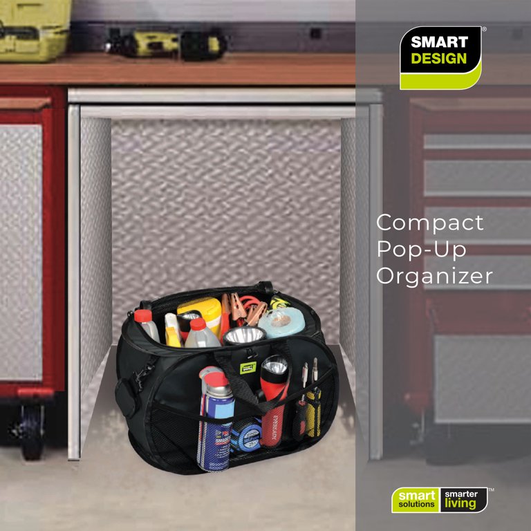 Smart Design Pop Up Compact Tote Organizer Bag with Shoulder Strap