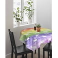thumbnail image 4 of Easter Suqare Tablecloth - 60 x 60 Inch, Spring Rabbit Silhouette Colorful Rainbow Graffiti Waterproof & StainResistant Tablecloth, Washable Oil-proof Table Cover for Dining/Party/Wedding/Buffet, 4 of 9