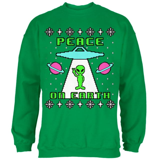 Alien Chandail de Noël Laid pour Hommes, Chandail Molletonné