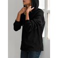 thumbnail image 3 of Sudadera con capucha Dokotoo para mujer, punto gofrado, color negro, talla XL, 3 of 5
