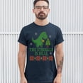 thumbnail image 3 of Tee Hunt The Struggle is Real T-Shirt Funny T-Rex Ugly Sweater Christmas Men's Tee, Navy Blue, X-Large, 3 of 5