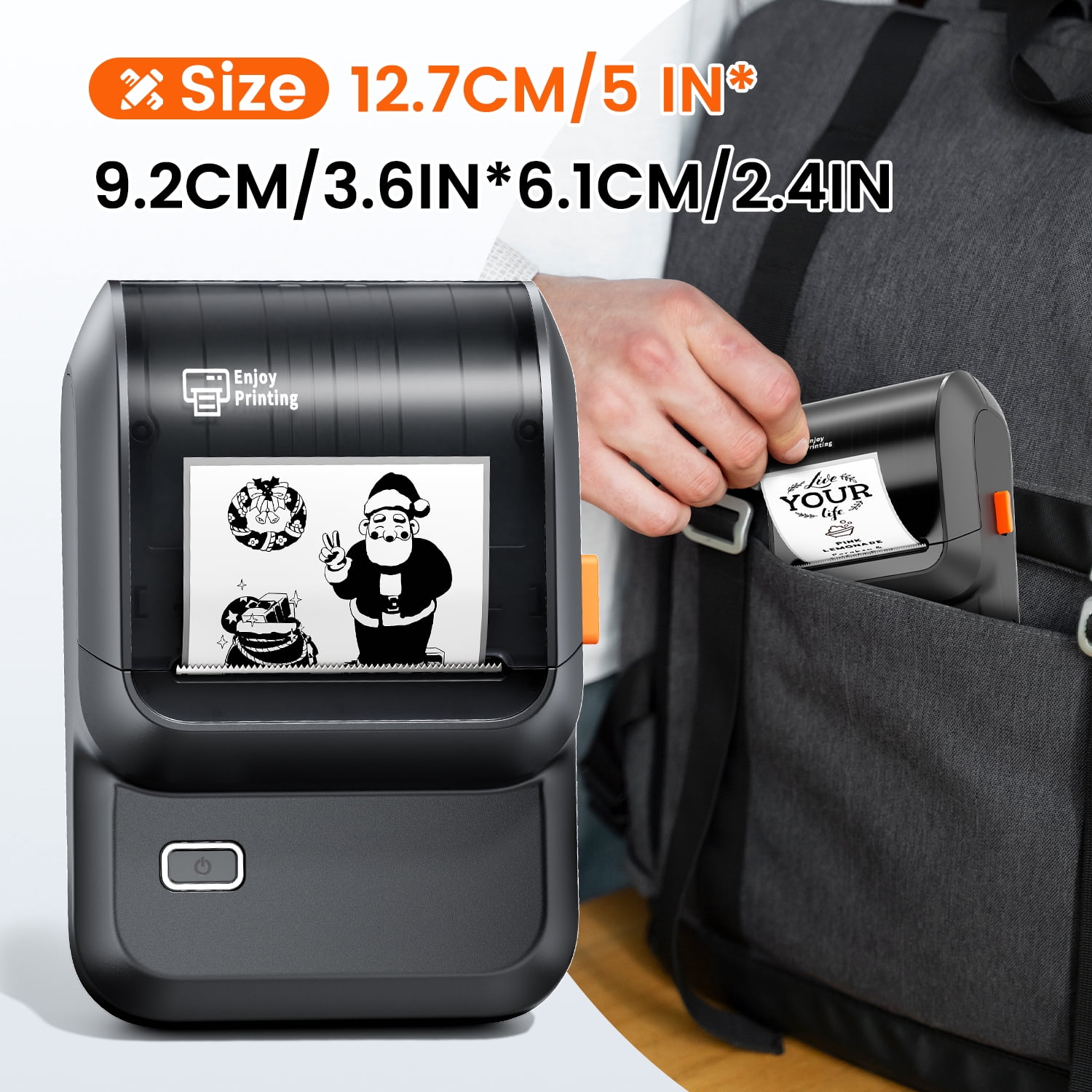 Phomemo M100 Portable Sticker Printer And 4 Roll Paper, Wireless Thermal Label Maker, Easy to Use, Prints 20-50 Mm Wide, for Home Office, School, Storage And Organization （Black）