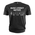 thumbnail image 3 of Funny Music T-shirt Music literacy matters funny musician musical notes piano guitar shirt (Large Grey), 3 of 7