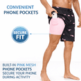 thumbnail image 6 of 2 in 1 Mens Swim Trunks with Compression Liner, 7 Inch Liner Board Shorts for Men, Beach & Swim Shorts, Gifts for Men, 6 of 8
