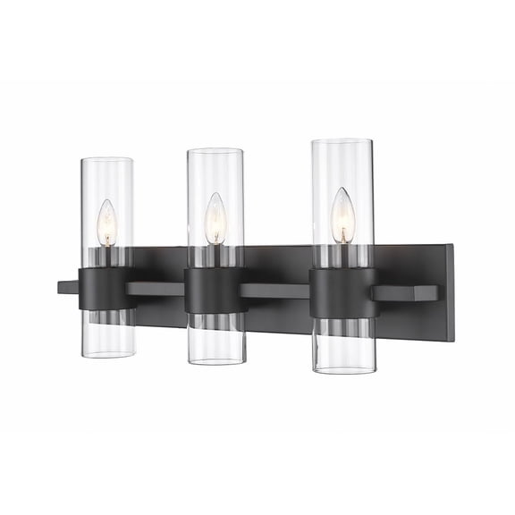 343-3V-MB-Z-Lite-Lawson - 3 Light Bath Vanity In Modern Style-11 Inches Tall and 25 Inches Wide-Matte Black Finish