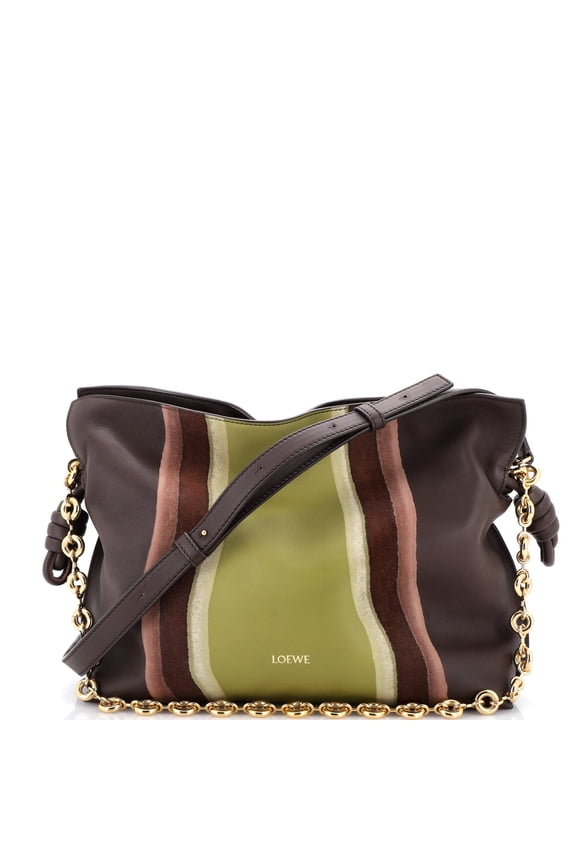 Pre-Owned Flamenco Surplus Knot Donut Chain Clutch Landscape Printed Leather Medium By Rebag