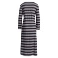 thumbnail image 4 of Women's Striped Dresses Long Sleeve V Neck Tunic Split Long Casual Spring Fall Trendy Dress Gray,M, 4 of 5
