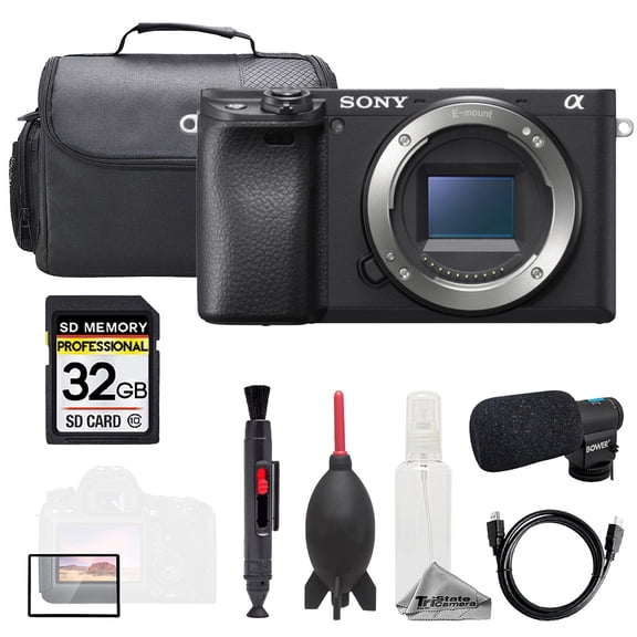 Sony Alpha a6400 (Body)   Mic   32GB   Bag  Screen Protector- Basic Kit (International Version)