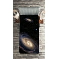 thumbnail image 2 of Ambesonne Galaxy Quilted Coverlet 2 Pcs, Spiral Space Universe, Twin Size, Black Beige Purple, 2 of 2
