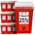 thumbnail image 1 of Contenedor para objetos punzantes Oakridge Products, 1 litro (paquete de 10), Biohazard, 1 of 6
