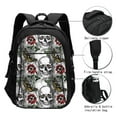 thumbnail image 3 of Balery Skulls Roses Mochila con carga USB para hombre y mujer - Mochila impermeable y antirrobo para portátil con puerto USB para viajes, trabajo, estudios y universidad, 3 of 7