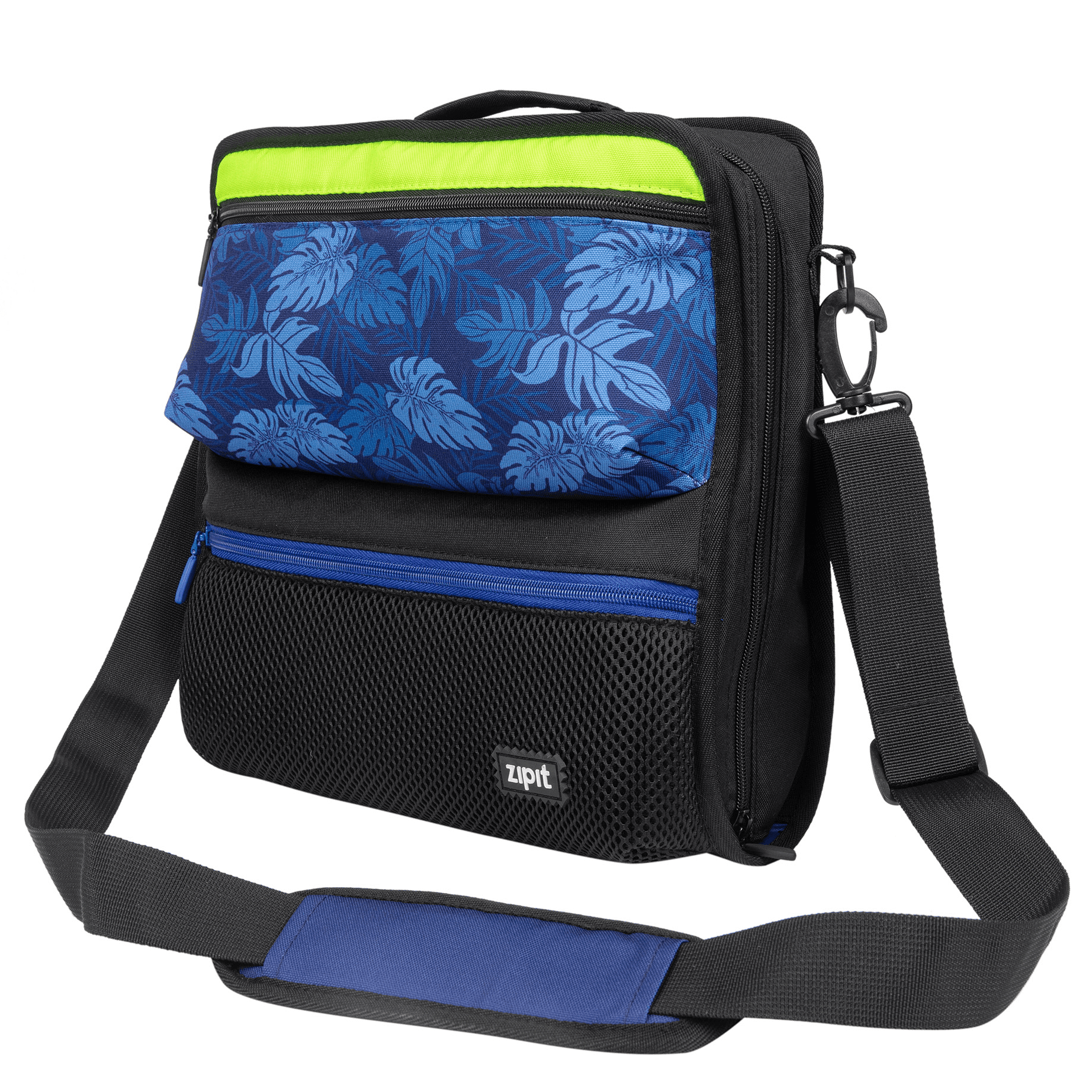 ZIPIT & GO 2' Fashion Zipper Binder, 3 Ring Organizer Bag, 2' Binder, Blue/Black
