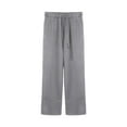 thumbnail image 2 of Tittly Palazzo Pants Sweatpants Women Women's Wide Leg Cotton Linen Pants Mid Waist Adjustable Tie Knot Lounge Trousers Pants for Women Trendy Comfy Pants Women Grey S, 2 of 4
