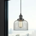 thumbnail image 2 of 201C-OB-G72 Innovations Lighting Bell - 1 Light Cord Hung Mini Pendant In Industrial Style-10 Inches Tall and 8 Inches Wide-Oil Rubbed Bronze, 2 of 3