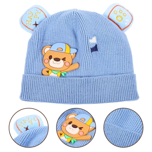 Toyandona 1Pcs Baby Girl Beanie Warm Knitted Wool Hat for Infants Cold Protection Winter Season
