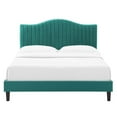 thumbnail image 6 of Modway Juniper Channel Tufted Performance Velvet Full Platform Bed in Teal, 6 of 7