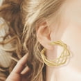 thumbnail image 7 of Womens Ladies Fashion Accessories Jewelry Gold Plated Hoop Earrings, 7 of 7
