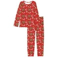 thumbnail image 4 of FKELYI Cute Reindeer Pajamas for Ladies 2 PCS Christmas Ho Ho Lightweight Adult Pajamas Women Casual Long Sleeve Pjs Size 6XL, 4 of 5