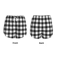 thumbnail image 3 of Gukieu Black White Plaid Print Women's Sports Shorts with Drawstring Elastic Waistband for Running, Yoga, Fitness-Large, 3 of 7