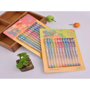 LNGOOR 12pcs 1.00mm Stylos de gel pétillants parfumés et adaptés aux enfants Adultes Art fournitures papeterie; DIY