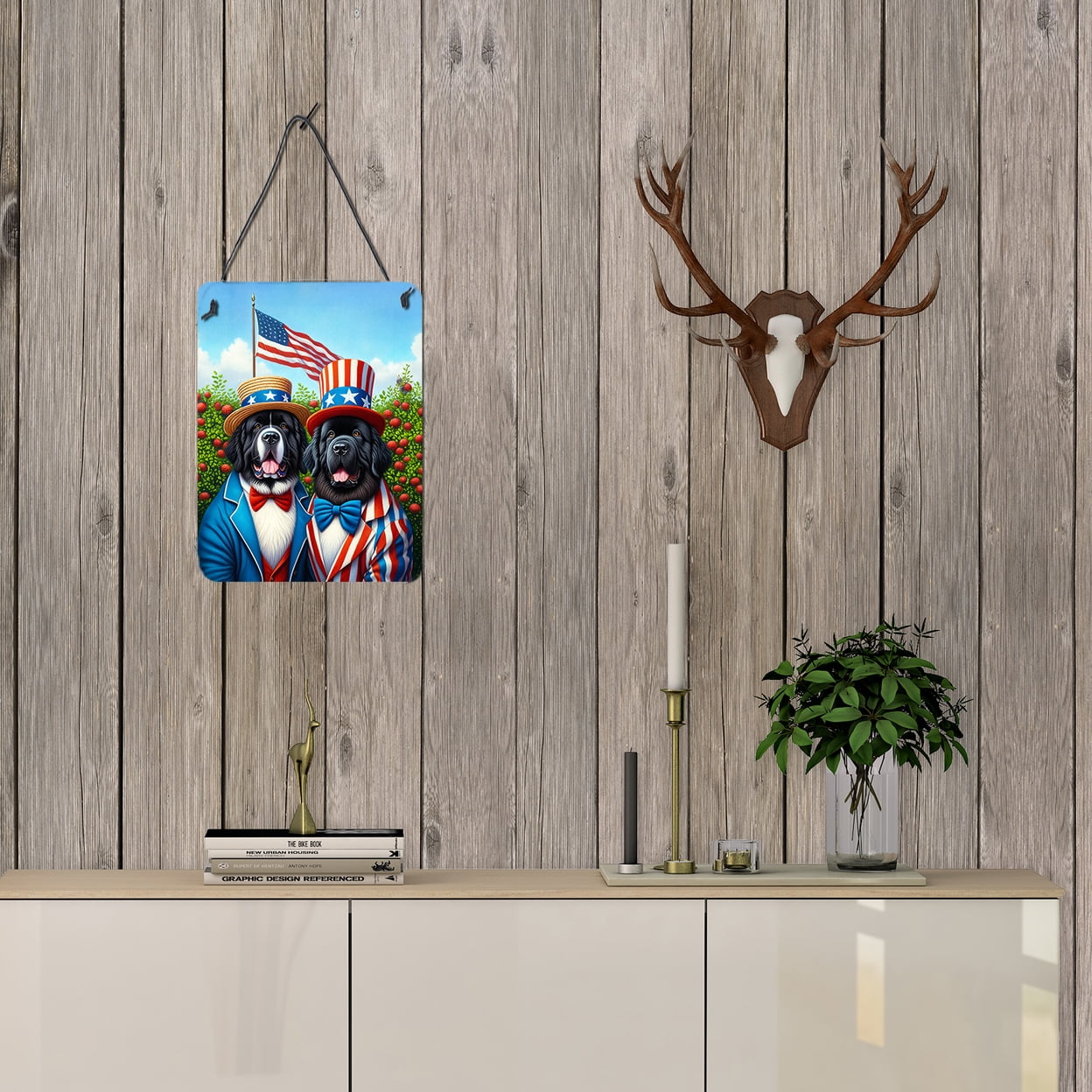 All American Newfoundland Wall or Door Hanging Prints 12 in x 16 in