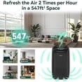 thumbnail image 4 of YIOU Air Purifier for Home Large Room up to 547 sq ft, H13 True HEPA Smart Air Filter with Auto Mode, Ultra Quiet 23dB Sleep Mode, Removes 99.98% of Pet Dander, Pollen, Smoke & Odors, Black, 4 of 5
