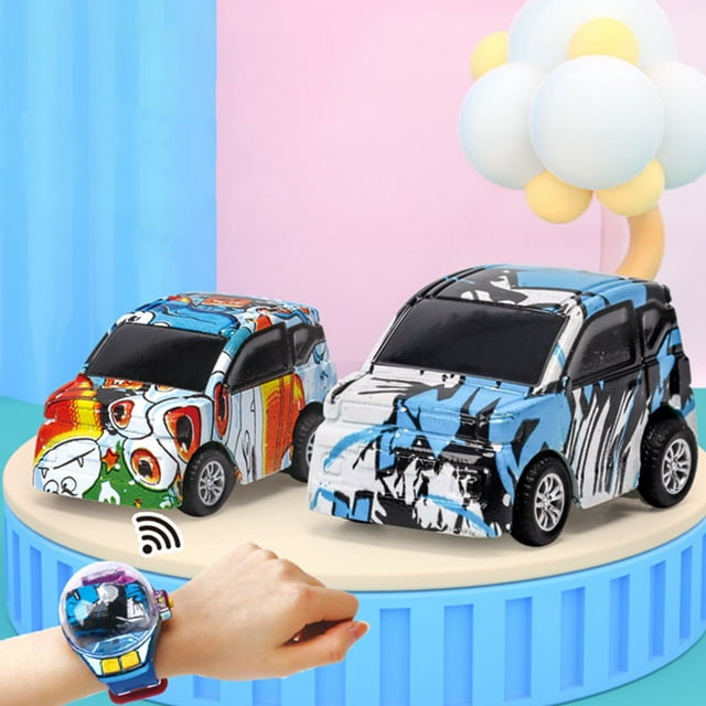 POINTERTECK Mini RC Car Watch Toys 2.4 GHz Remote Control Racing Car Toys with USB Charging Long Distance Remote Control Car Cartoon RC Small Car for Boys Girls Birthday Christmas Gift