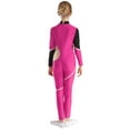 thumbnail image 2 of iEFiEL Kids Girls Figure Skating Bodysuit Ballerina Gymnastics Acrobatics Leotard Long Sleeve Shiny Rhinestones Jumpsuit Hot Pink 16, 2 of 7