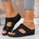 thumbnail image 1 of MKLEKYY Sandalias deportivas para Mujer, Zapatos de Verano Lisos Informales Con Punta Abierta y Cuñas, Cómodos Zapatos de Playa, Sandalias, Zapatillas, 1 of 5
