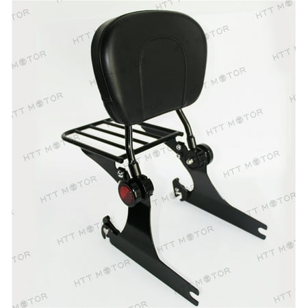 HTTMT- Adjustable Backrest Sissy Bar w/ Luggage rack For Harley Dyna 02-05 (Best T Bars For Dyna)