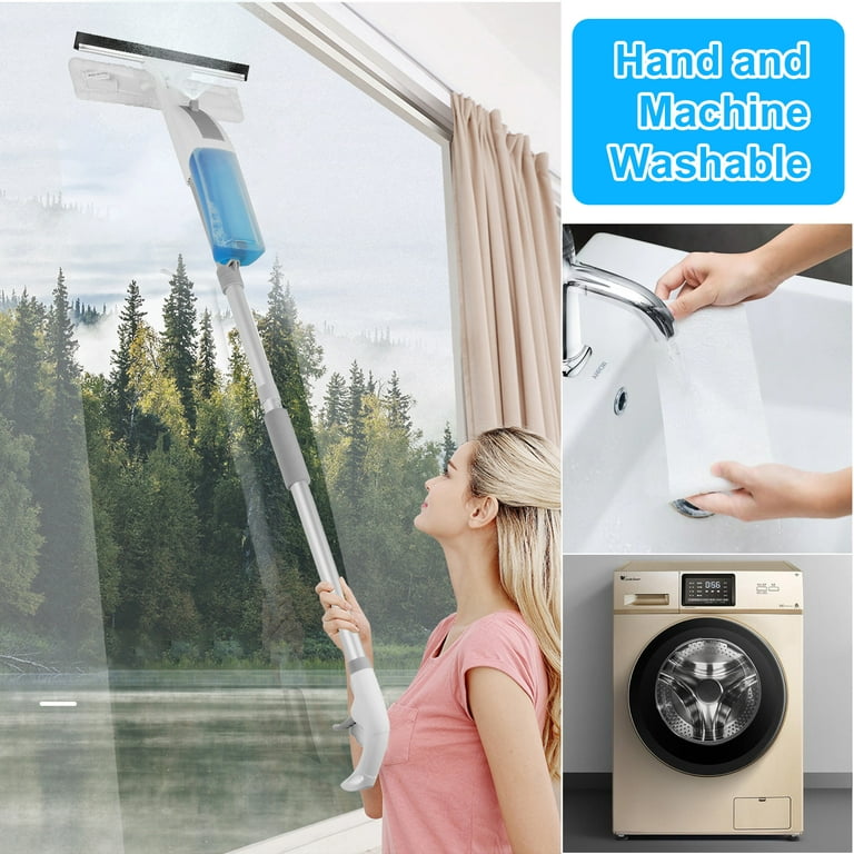Multifunction Window Cleaner Tool Kit with Spray Bottle, Squeegee, and  Microfiber Washer Head - by Home-X