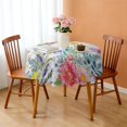 thumbnail image 3 of Round Tablecloth Kitchen Table Cover 60 Inch Polyester Waterproof Stain Wrinkle Free flower Design, 3 of 5
