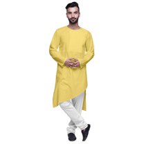Atasi Asymmetric Indian Mens Long Kurta Solid Round Neck Kurtas Party Wear