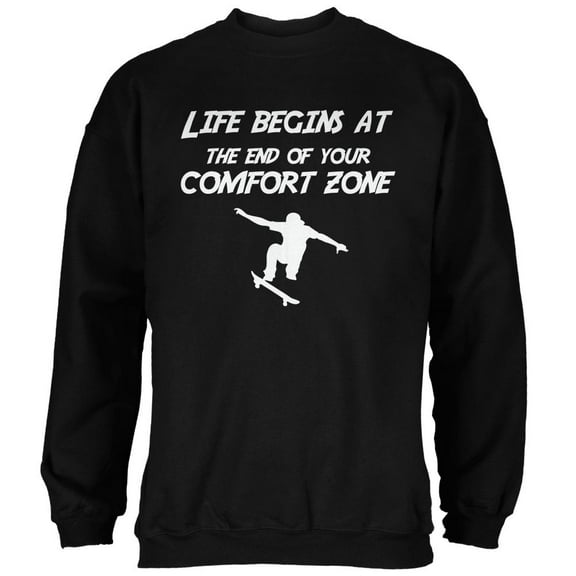 Comfort Zone Skateboarding Black Adult Sweatshirt - Small