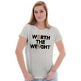 thumbnail image 4 of Worth Weight Pizza Carbs Foodie Lover Womens Slim Fit Graphic Tee Brisco Brands S, 4 of 5