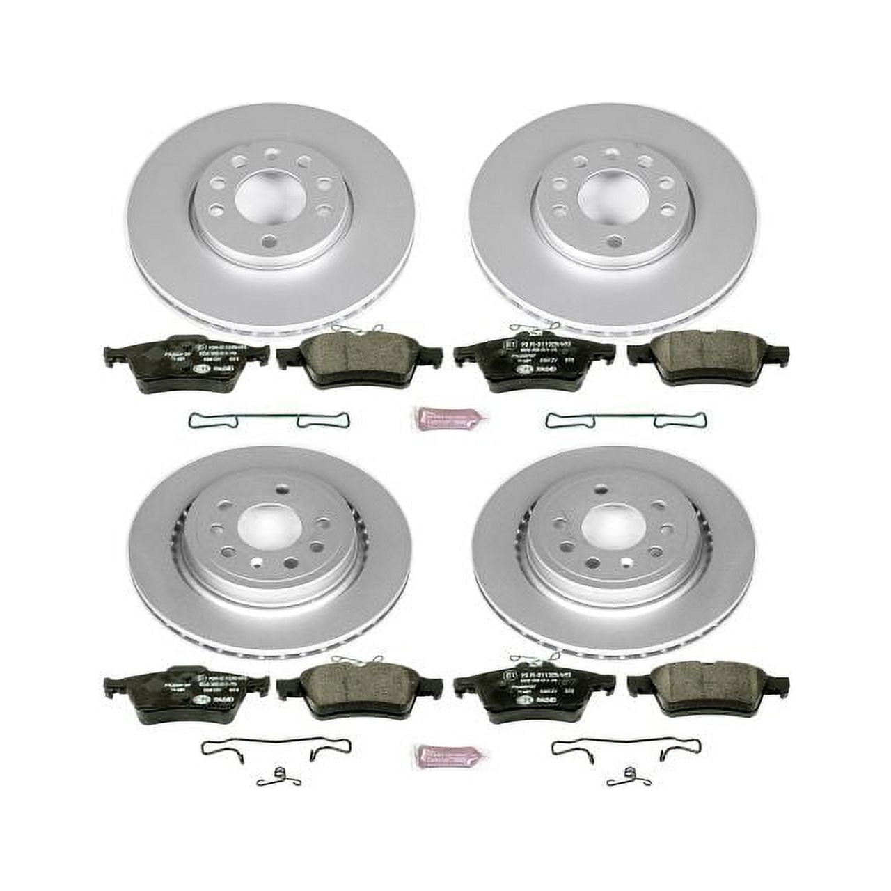 Power Stop Front and Rear Euro-Stop ECE-R90 Certified Brake Pad and Rotor Kit ESK4054