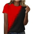 thumbnail image 1 of Blouses pour Femmes Chandail Décontracté Imprimé Col Rond Manches Courtes, 1 of 4