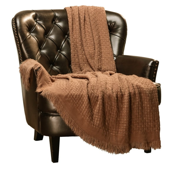 Chanasya Textured Waffle Acrylic Throw Blanket With Tassels - Lightweight and Super Soft Modern Woven Blanket for Couch, Home, Living Room, and Bedroom Décor(50x65 Inches) Blanket