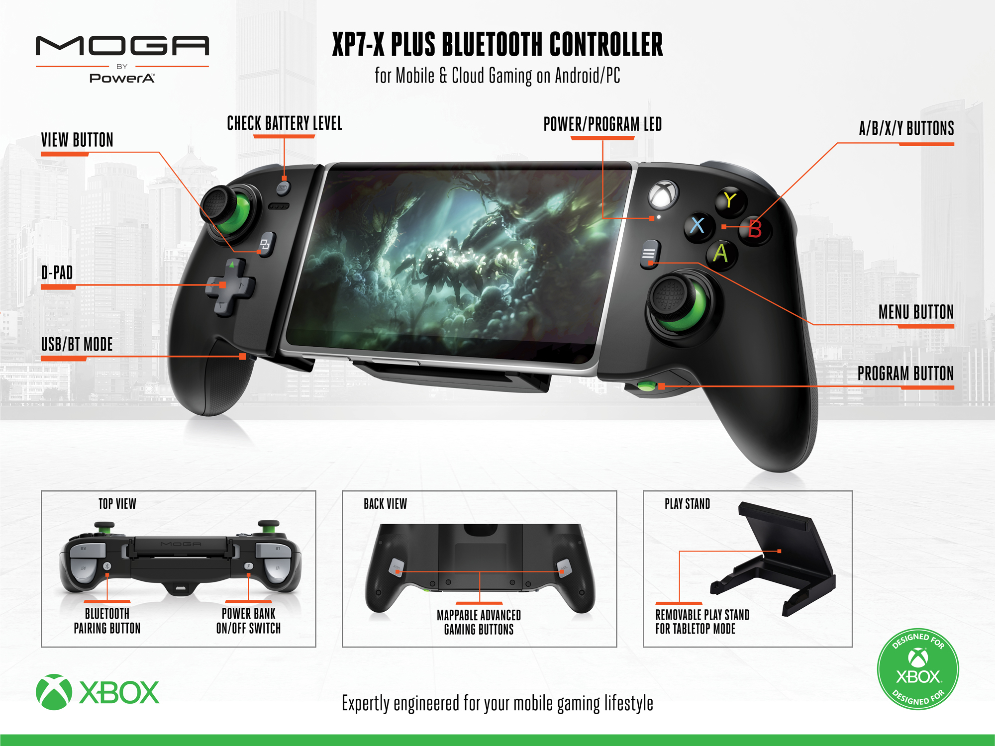 PowerA MOGA XP7-X Plus Controlador de Videojuegos Inalámbrico para Android/PC 2