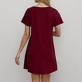 thumbnail image 4 of ylioge Casual Nightgowns for Women Short Sleeve Crewneck Tshirts Dresses Ladies Solid Color Pullover Comfort Loungewear Sleepshirts, 4 of 7