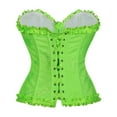 thumbnail image 4 of Stichou Women's Lace Up Corset Boned Floral Overbust Lingerie Bustier Bodyshaper Top Fluorescent Green M, 4 of 4