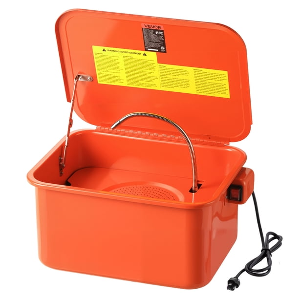 Lavadora de piezas VEVOR de 5 galones, capacidad de 3.5 galones para solvente, caudal máximo de 0.4 galones por minuto, limpiadora portátil de piezas automotrices de acero con bomba electrica