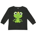 thumbnail image 3 of Inktastic Cute Frog, Green Frog, Frog Princess, Crown Girls Long Sleeve Toddler T-Shirt, 3 of 5